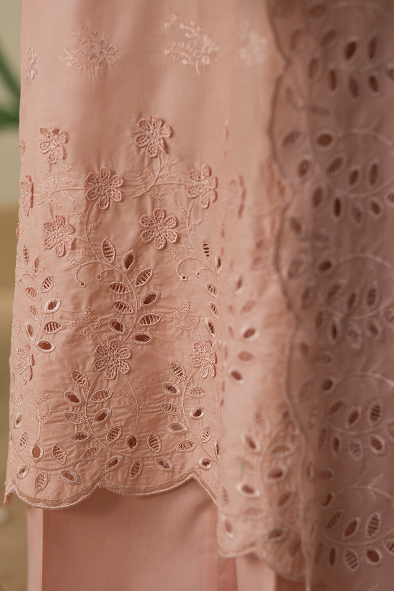PALE MAUVE-3 PIECE CHIKANKARI SUIT