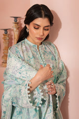 MINT HAZE-3 PC (SHIRT, TROUSER & DUPATTA)
