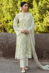 LIME PRIMROSE-3 PIECE LAWN PRINTED SUIT