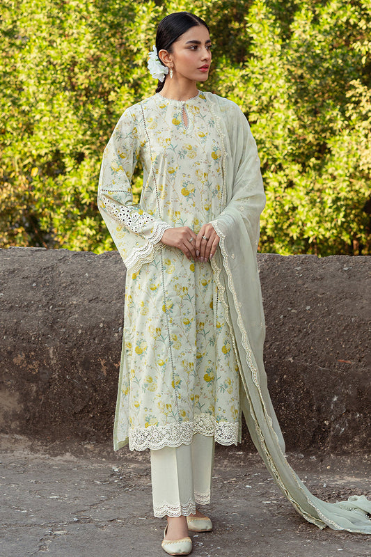 LIME PRIMROSE-3 PIECE LAWN PRINTED SUIT