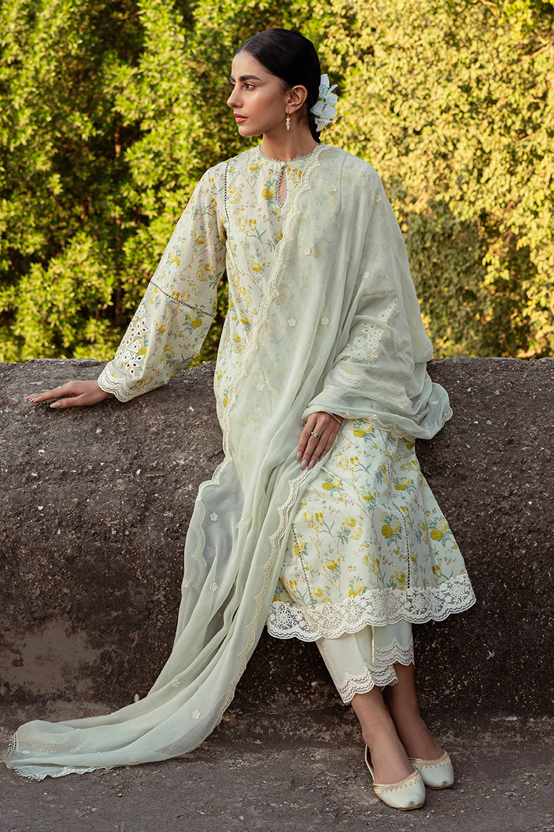 LIME PRIMROSE-3 PIECE LAWN PRINTED SUIT