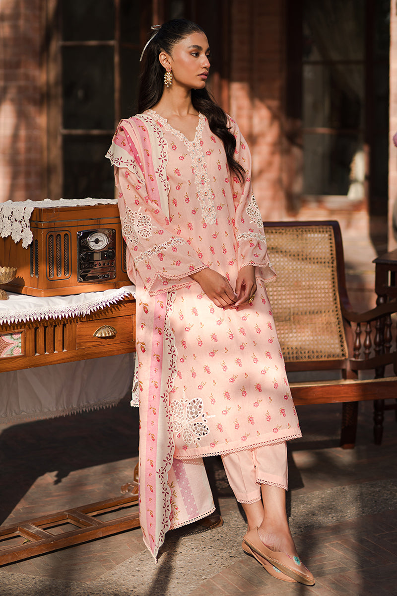 PEACH GLAM-3 PIECE EMBROIDERED LAWN SUIT