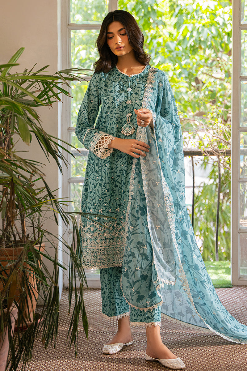 MINTY MEADOW-3 PIECE EMBROIDERED LAWN SUIT