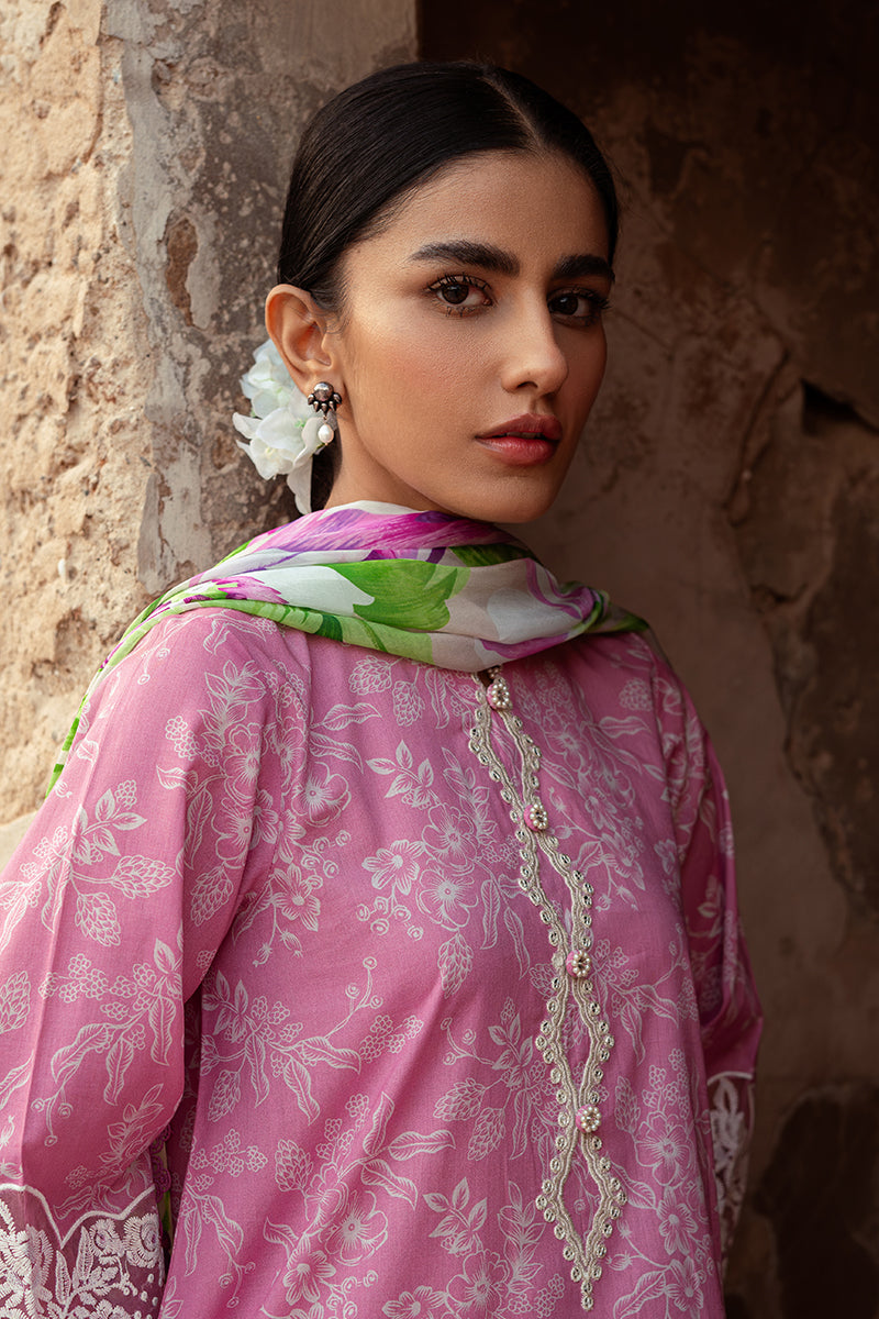 CORAL FLORET-3 PIECE LAWN PRINTED SUIT