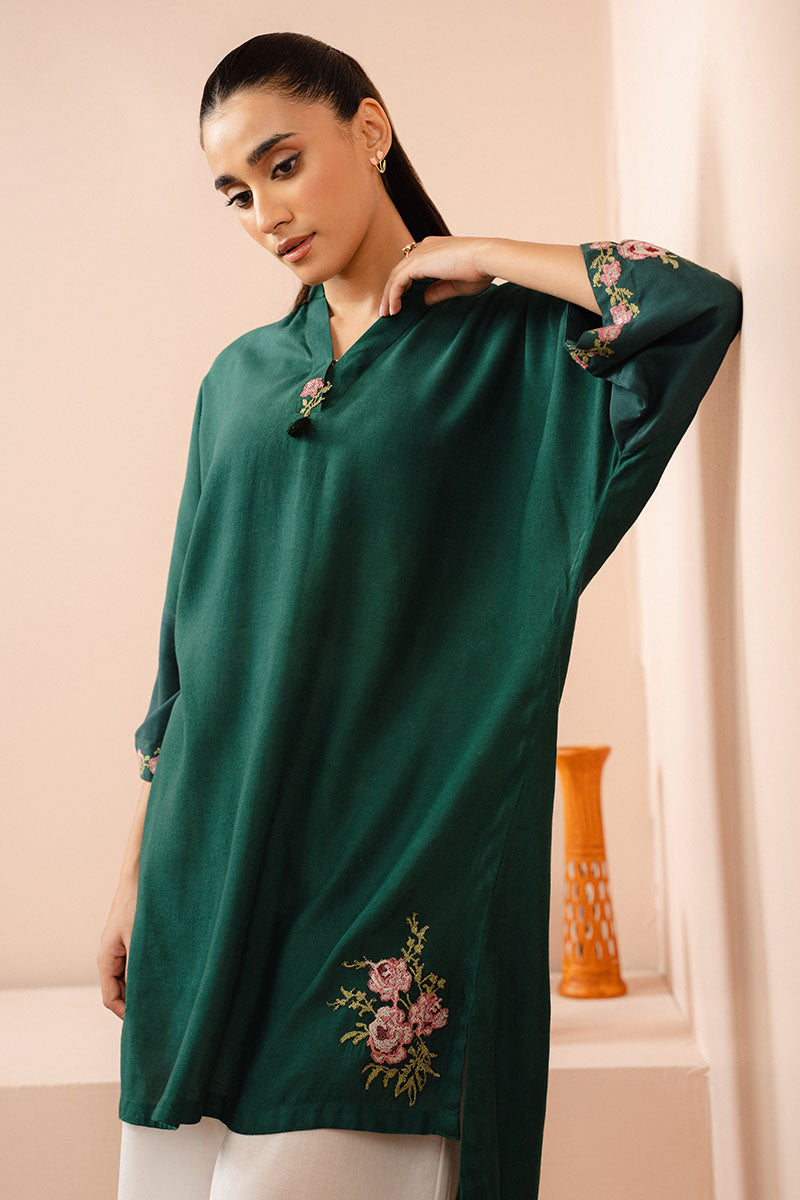 FOREST FERN DYED LINEN SHIRT