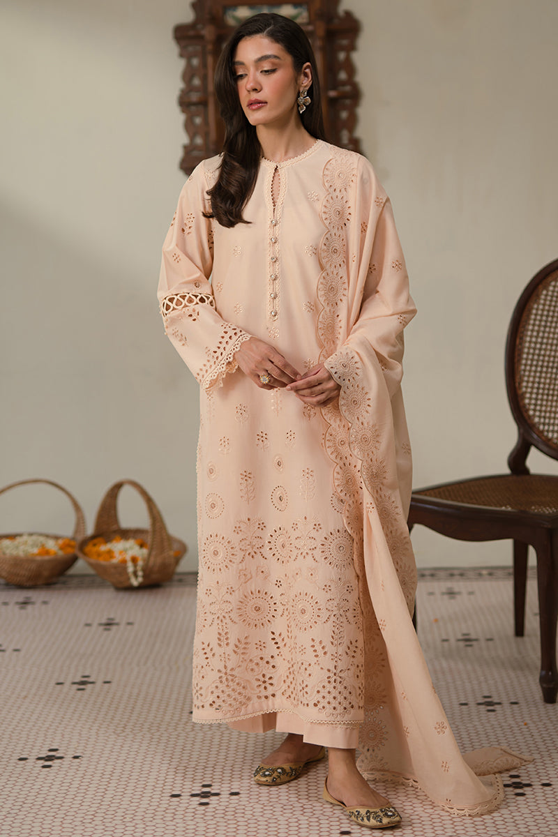 PEARLED IVORY-3 PC CHIKANKARI SUIT