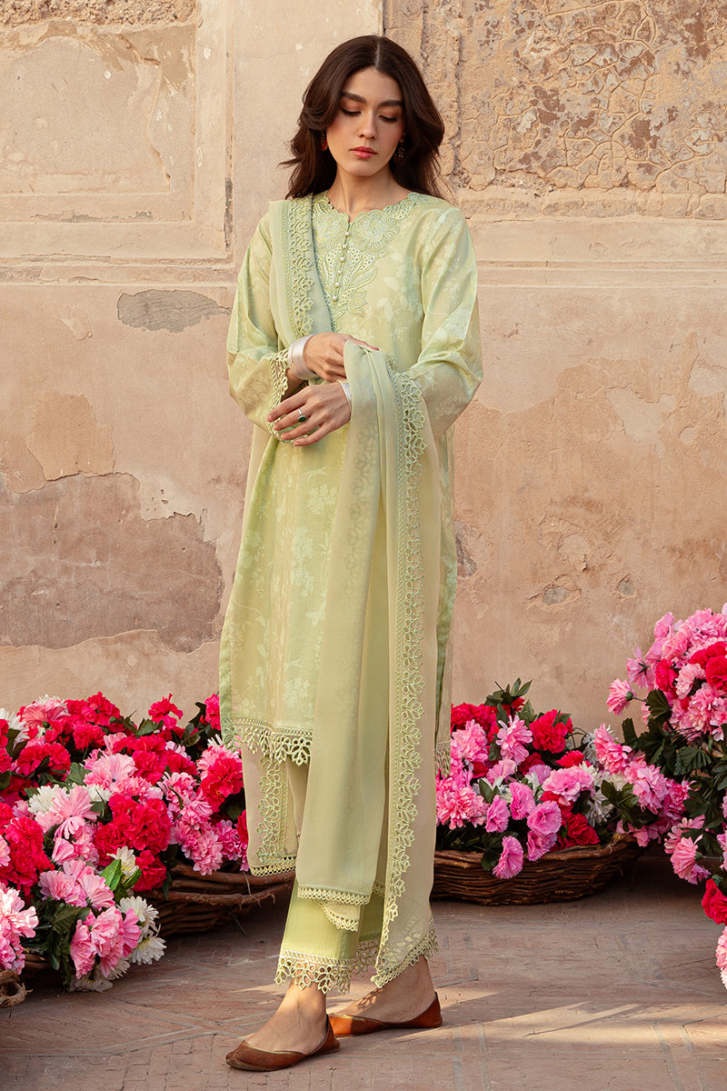 MISTED GREEN-3 PIECE LAWN PRINTED SUIT
