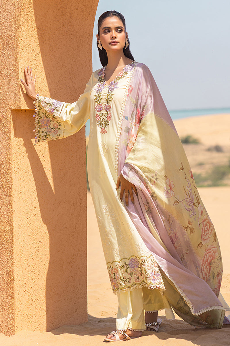 SUBTLE CANARY-3 PIECE EMBROIDERED LAWN SUIT