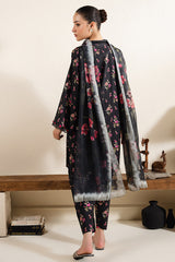MIDNIGHT BLOOM-3 PC (SHIRT, TROUSER & DUPATTA)