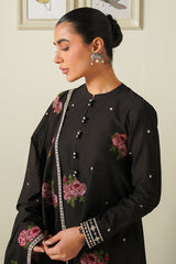 MIDNIGHT MELODY-3 PIECE EMBROIDERED LAWN SUIT