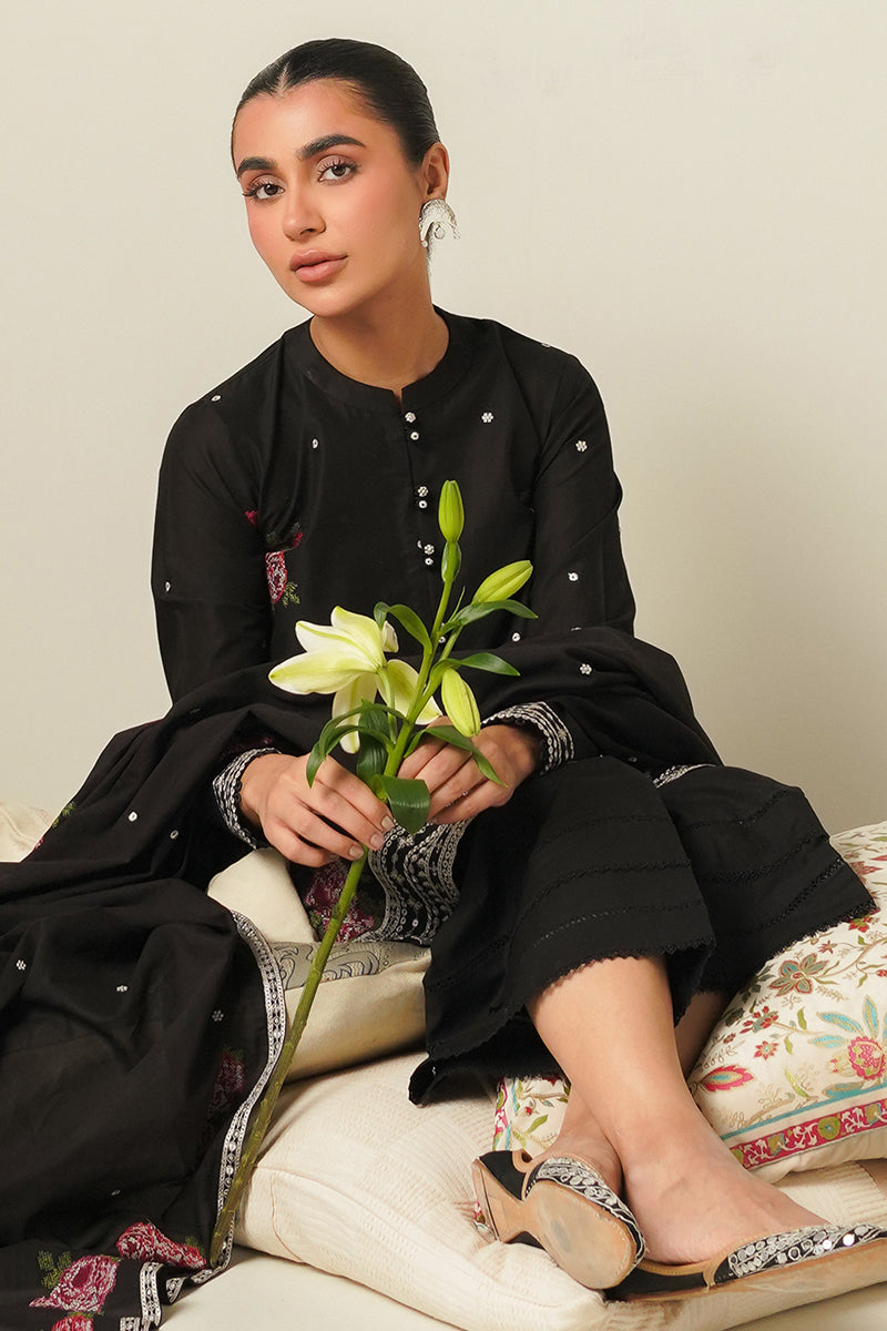 MIDNIGHT MELODY-3 PIECE EMBROIDERED LAWN SUIT