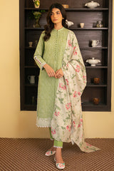 VERDANT GREEN-3 PIECE EMBROIDERED LAWN SUIT