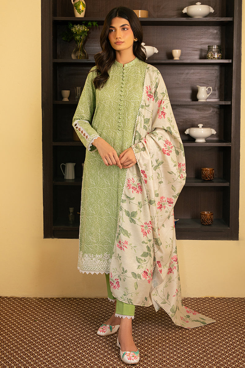 VERDANT GREEN-3 PIECE EMBROIDERED LAWN SUIT