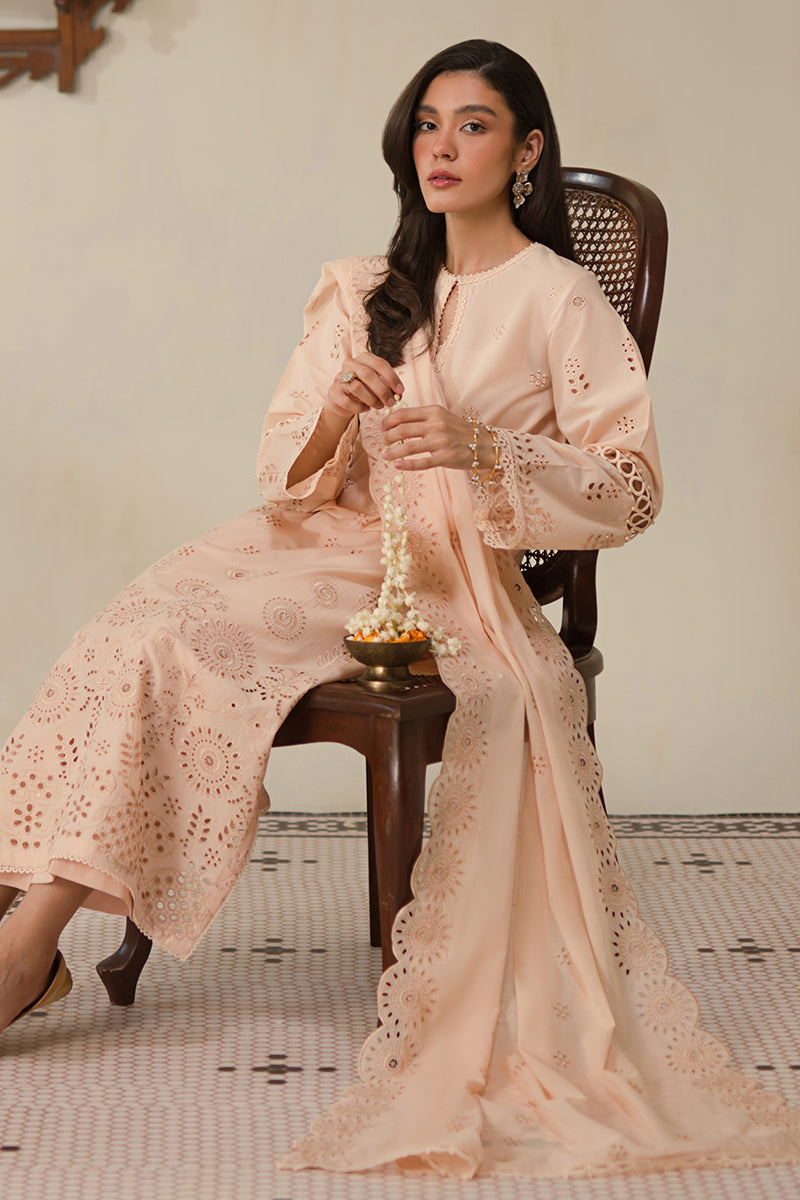 PEARLED IVORY-3 PC CHIKANKARI SUIT