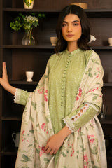 VERDANT GREEN-3 PIECE EMBROIDERED LAWN SUIT