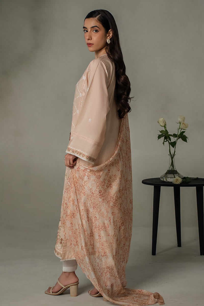 PEACHY ROSE-2 PIECE (SHIRT & DUPATTA)