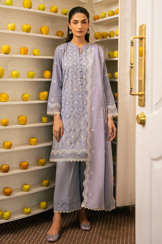 LILAC WHISPER-3 PIECE EMBROIDERED LAWN SUIT