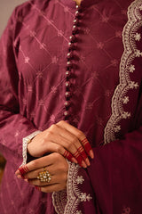 VIOLET QUARTZ-3 PIECE EMBROIDERED LAWN SUIT