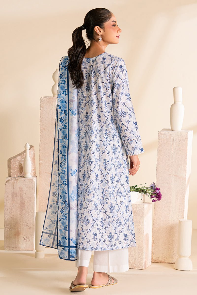 AZURE ASH-3 PC PRINTED LAWN SUIT