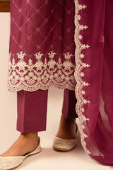 VIOLET QUARTZ-3 PIECE EMBROIDERED LAWN SUIT