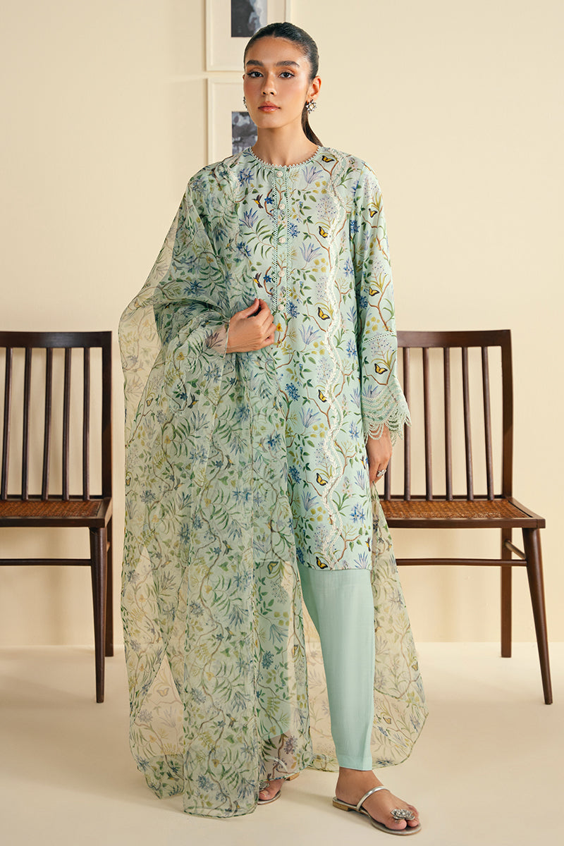 DUSTY AQUA-2 PC (SHIRT & DUPATTA)