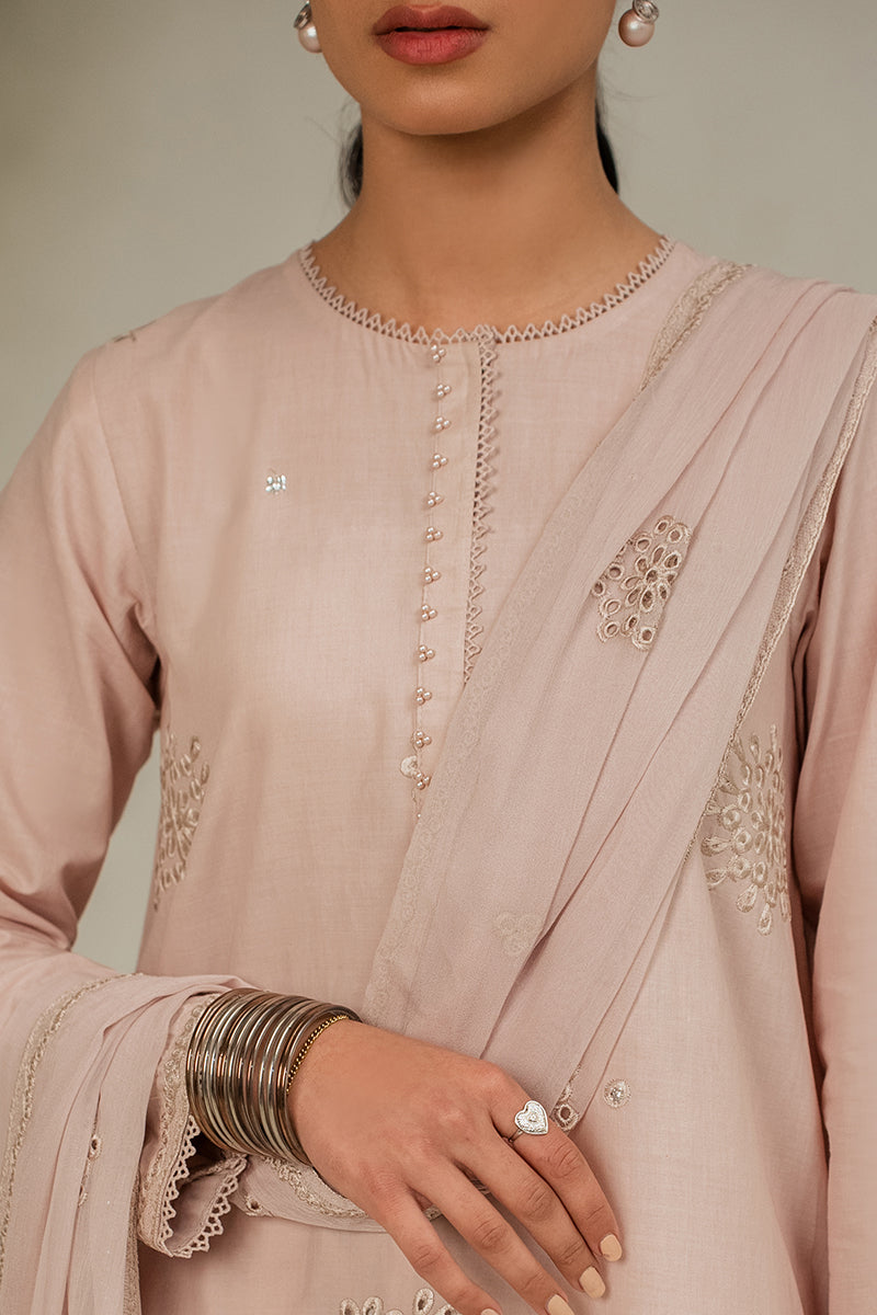ECRU FAWN-2PC (SHIRT & DUPATTA)