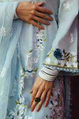 CERULEAN ORNATE STITCH 3PC: LAWN EMBROIDERED  SUIT