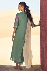 CHARTREUSE GOLD-3 PIECE EMBROIDERED LAWN SUIT
