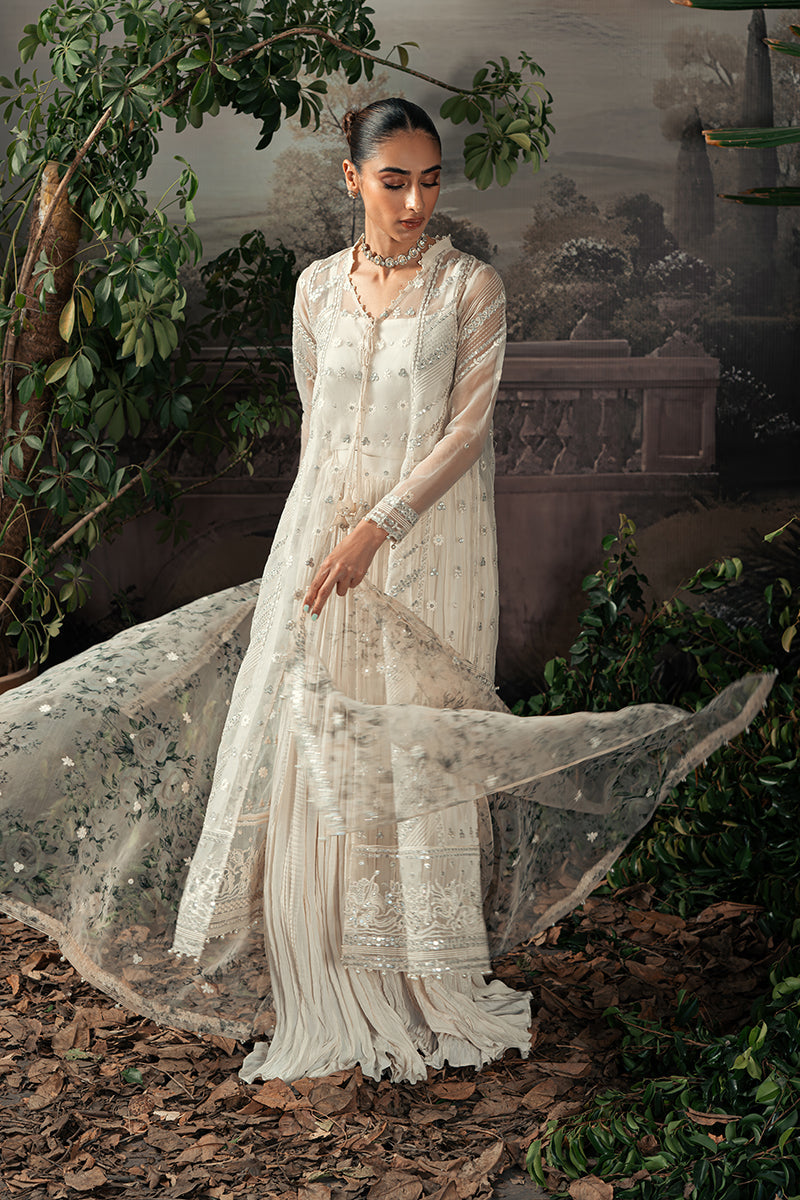 ASHLEY SAND-4PC ORGANZA EMBROIDERED SUIT
