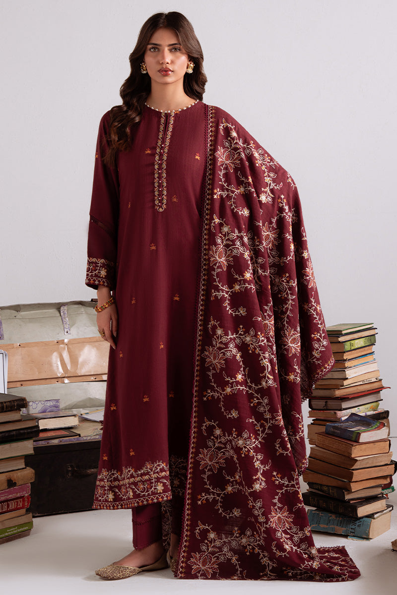 WOVEN ELEGANCE-3PC KHADDAR EMBROIDERED SUIT