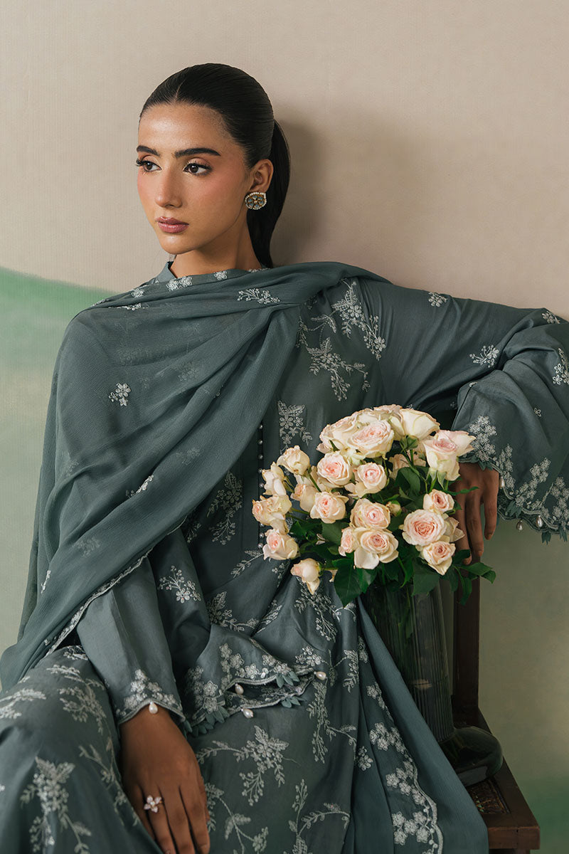 FOREST SERENITY-3PC LAWN EMBROIDERED SUIT