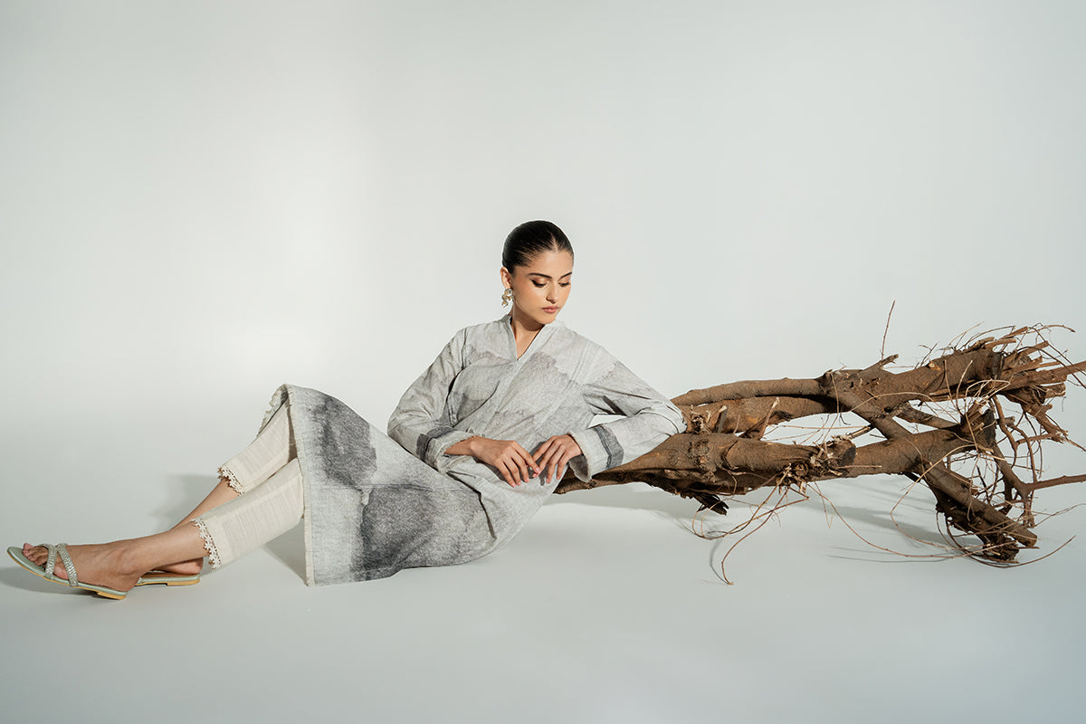 SMOKY GRAY-KHADDAR 1 PIECE