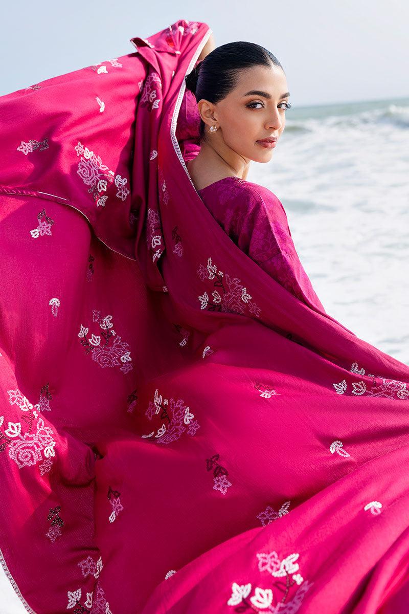 FLORID ZEAL-3PC SATIN PRINTED SUIT