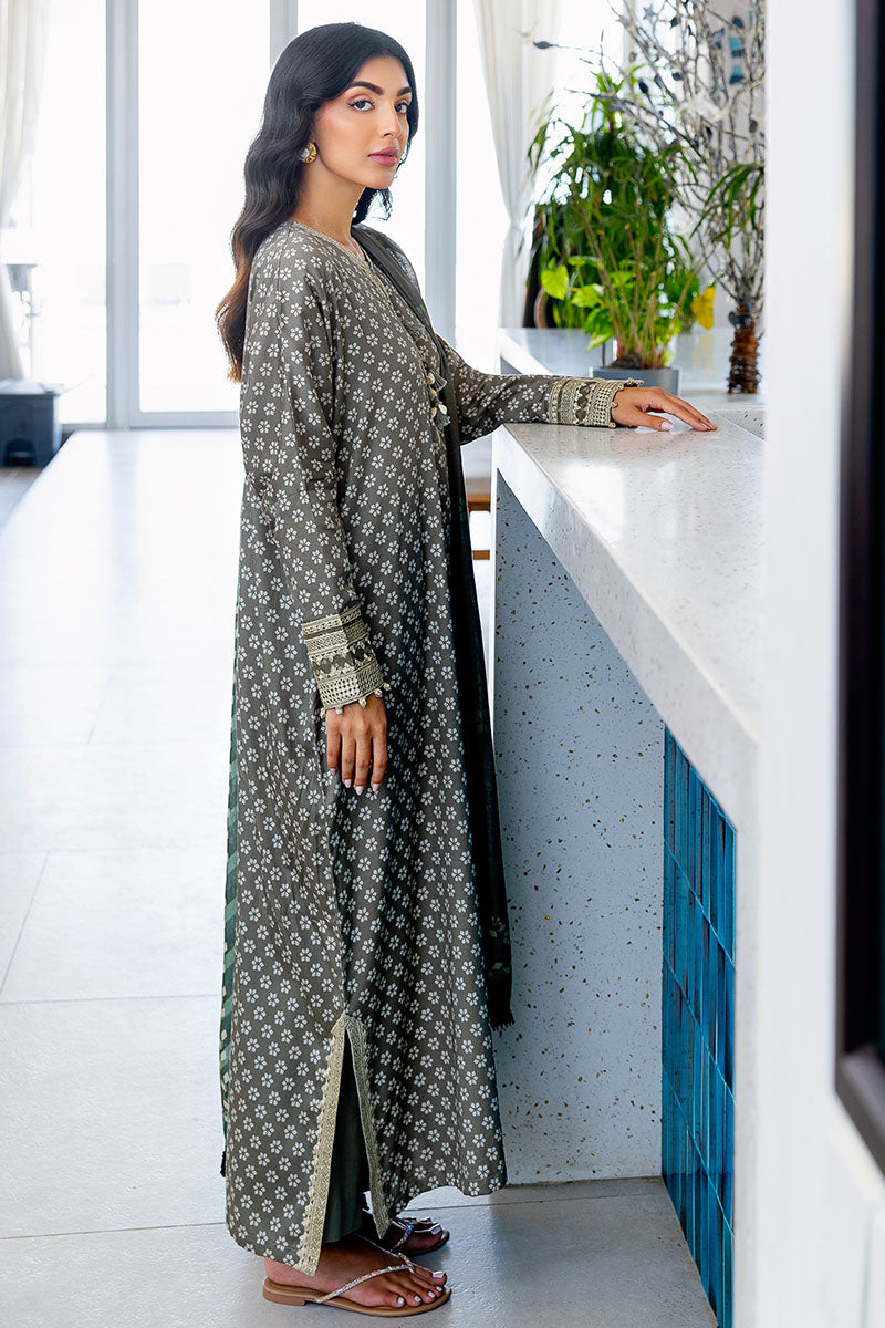 FOREST MIST-3PC SATIN PRINTED SUIT