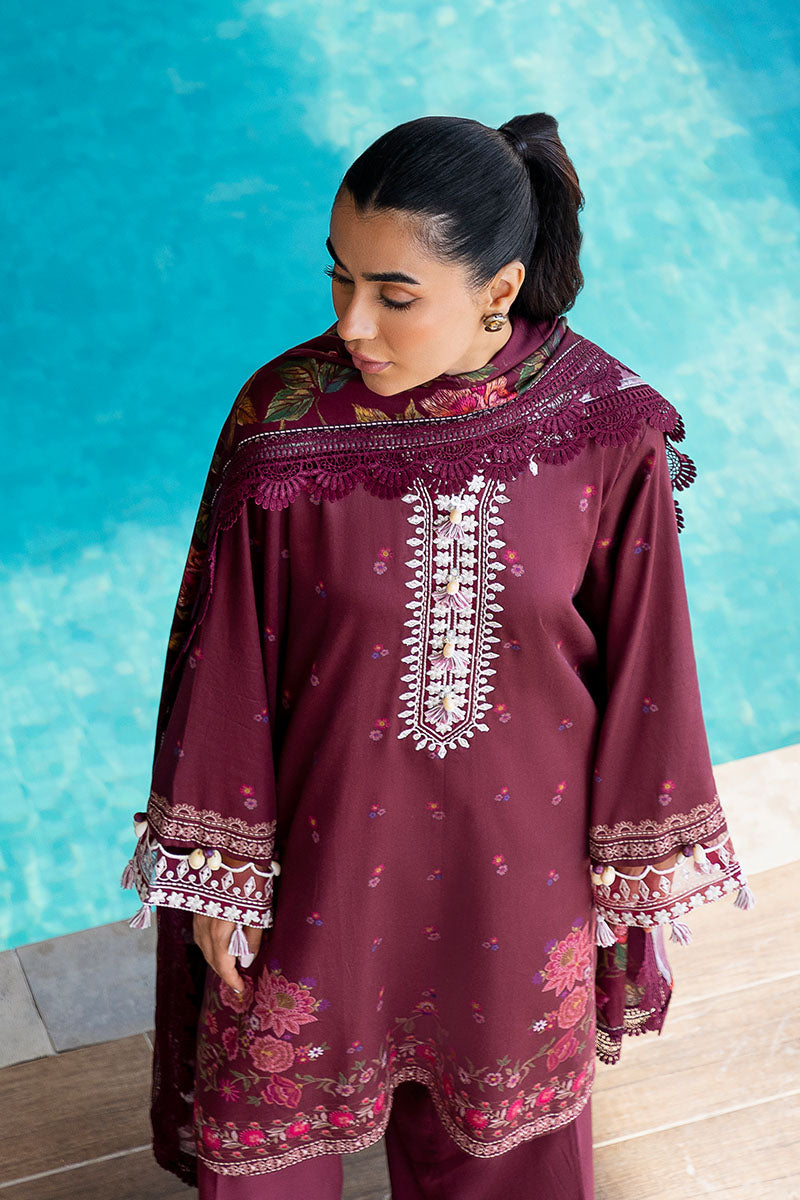 FLORAL MUSE-3PC SATIN PRINTED SUIT