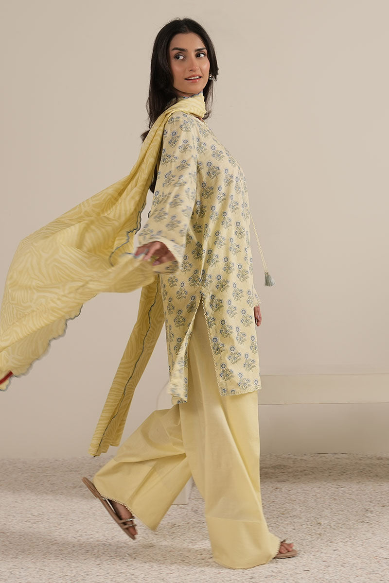 LEMON HAZE-3PC PRINTED LAWN SUIT