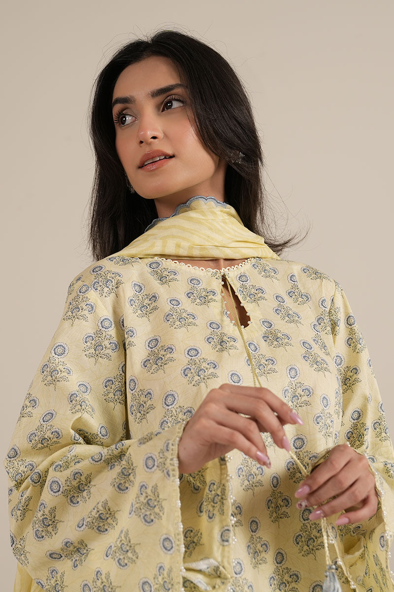 LEMON HAZE-3PC PRINTED LAWN SUIT