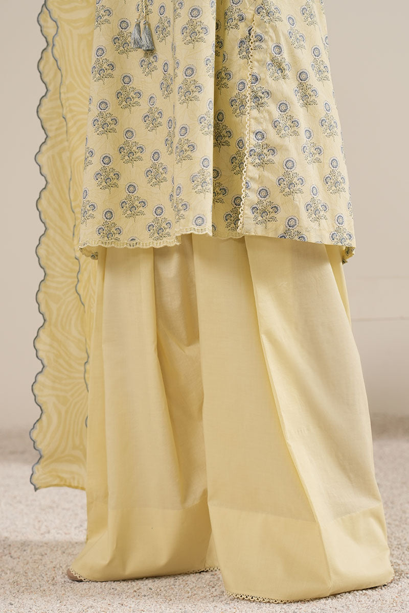 LEMON HAZE-3PC PRINTED LAWN SUIT