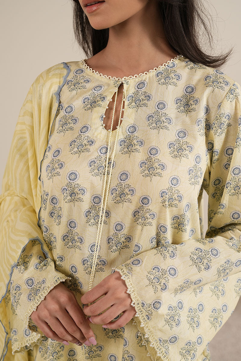 LEMON HAZE-3PC PRINTED LAWN SUIT