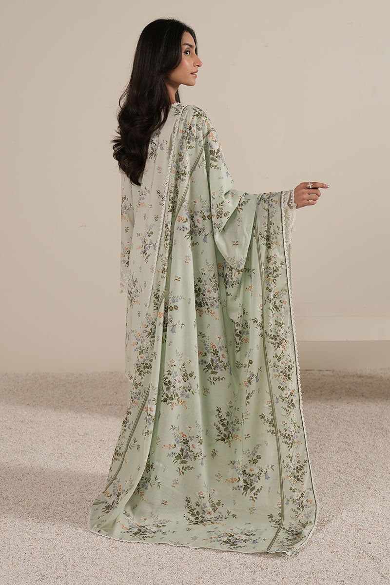 PALE AQUA-3PC PRINTED LAWN SUIT