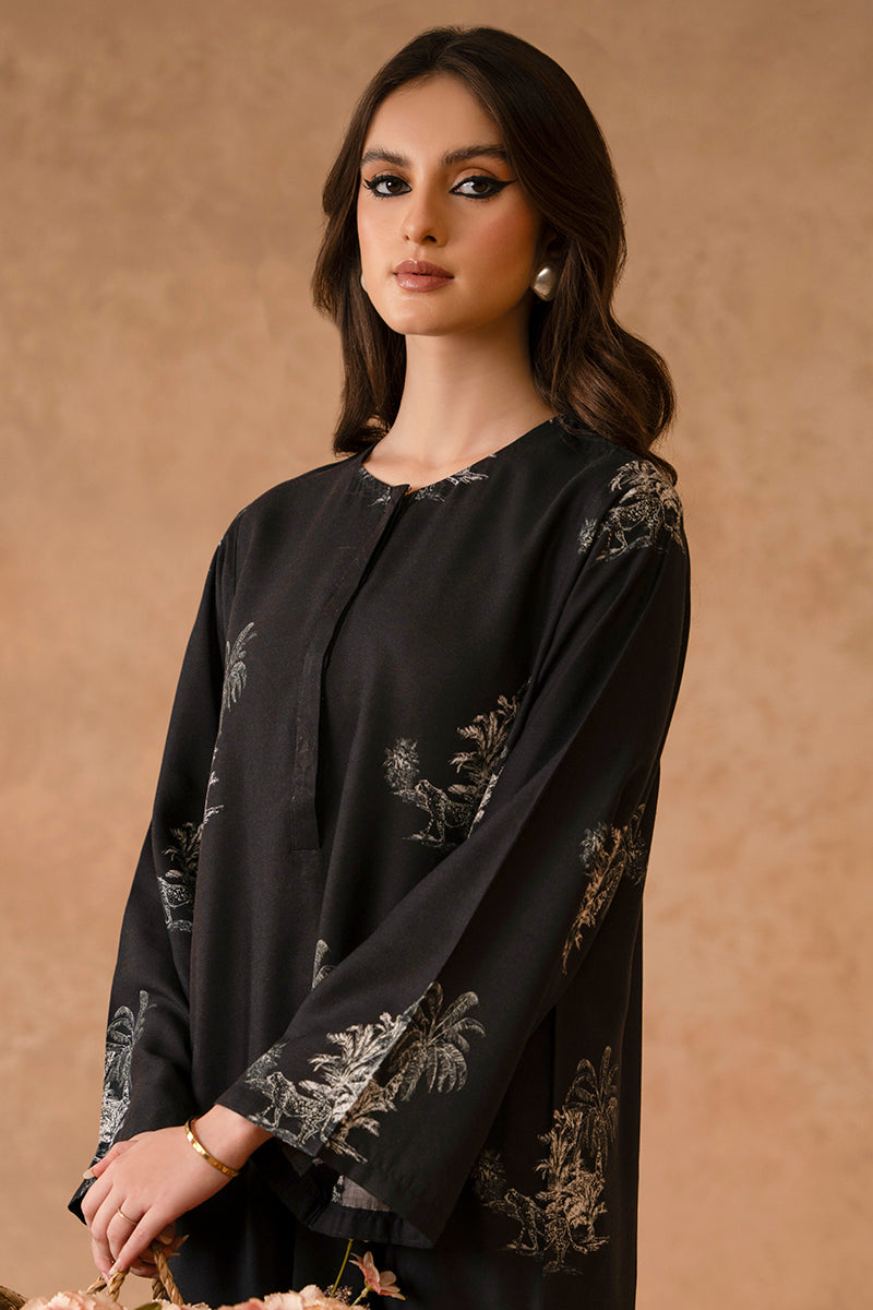 MIDNIGHT MIST-2 PIECE LINEN PRINTED SUIT