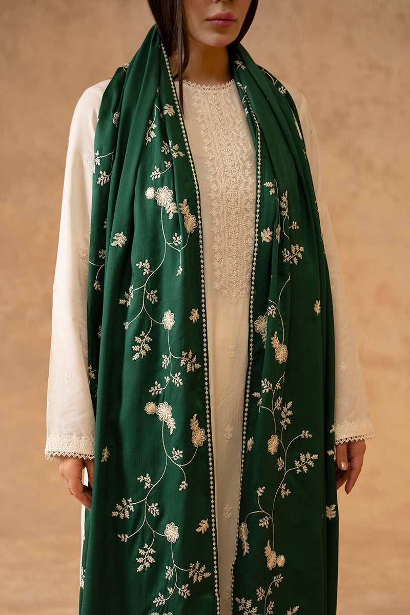LEAFY EMBROIDERED SHAWL