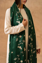 LEAFY EMBROIDERED SHAWL