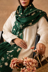 LEAFY EMBROIDERED SHAWL