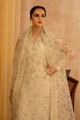 CLOUD CREAM-2 PIECE ORGANZA EMBROIDERED SUIT