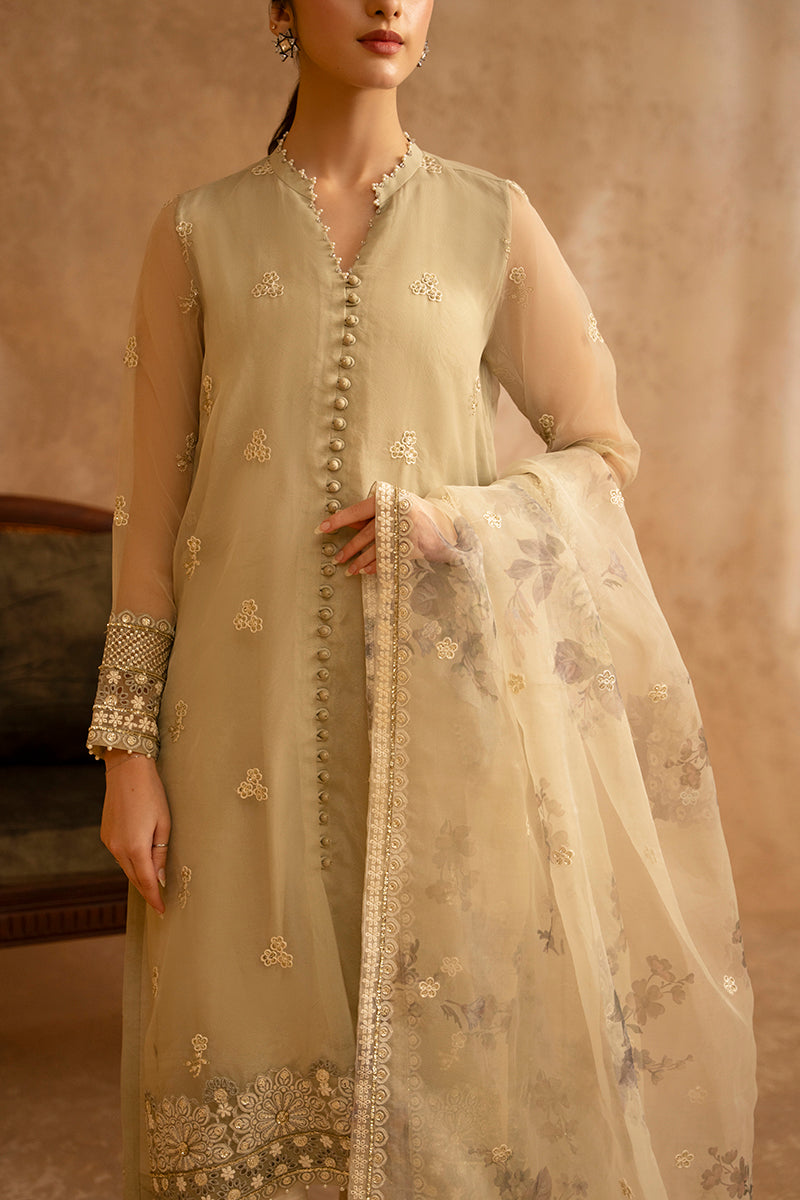 ISLAND FOSSIL-2 PIECE ORGANZA EMBROIDERED SUIT