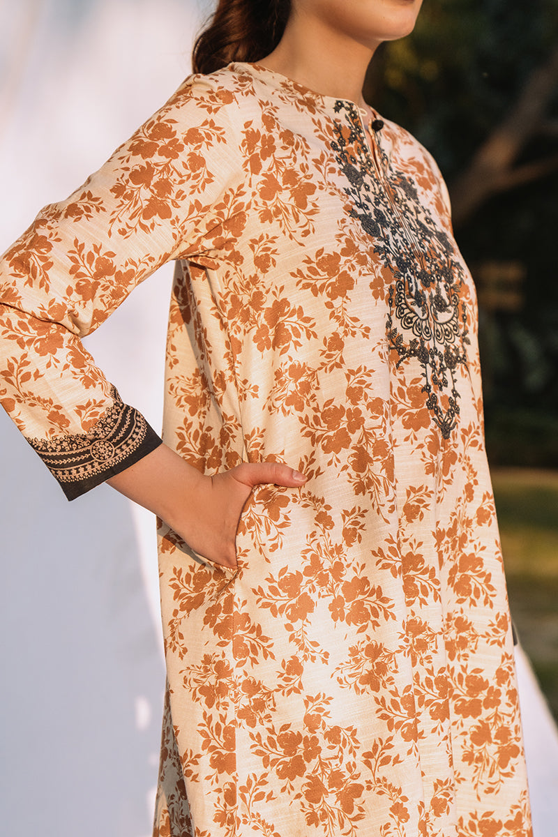 GLEAM AURA-1 PIECE KHADDAR PRINTED SHIRT