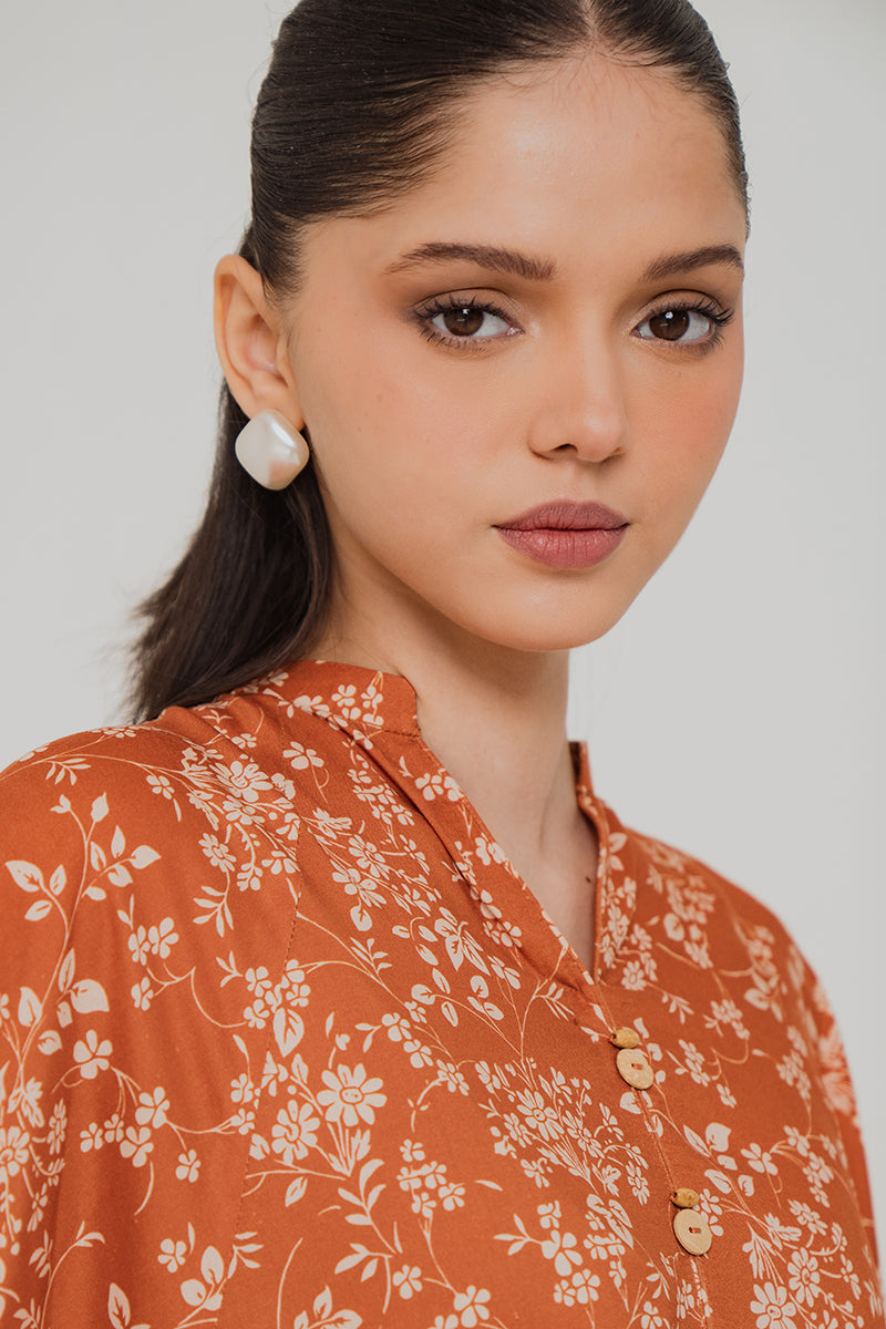 RUST FLORA-2 PIECE (SHIRT & TROUSER)