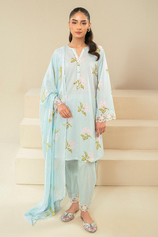 DIM GRAY-3 PIECE LAWN SUIT