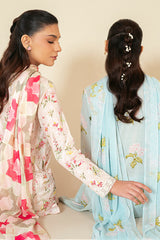 DIM GRAY-3 PIECE LAWN SUIT